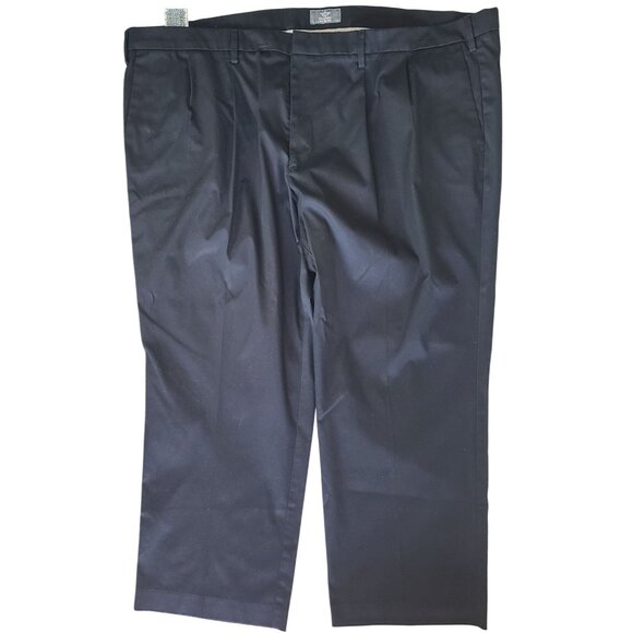 Dockers Mens Pleated Classic Fit Black Dress Pants Size 52 Big & Tall - Picture 1 of 14